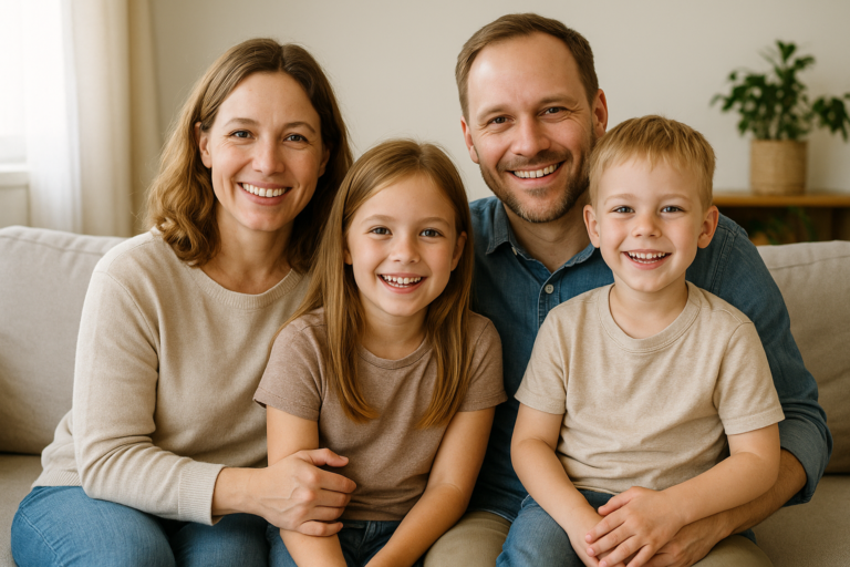 midwest family with minor children in home showing a typical midwest family who may benefit from a power of attorney for minor children.